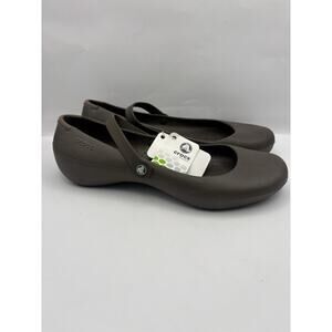 Crocs Alice Work Mary Jane Brown Flats NWT Women Size 12